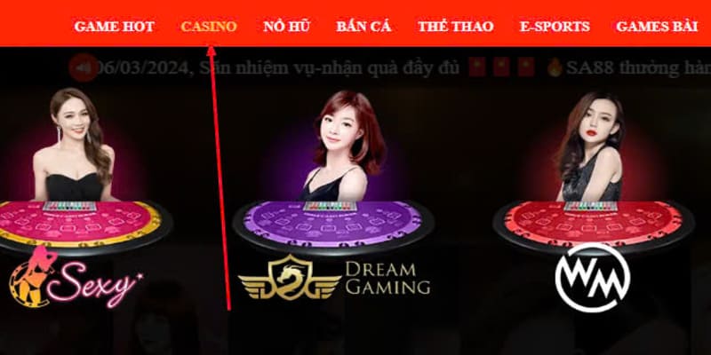 Các trò chơi Live Casino SA88 xanh chín